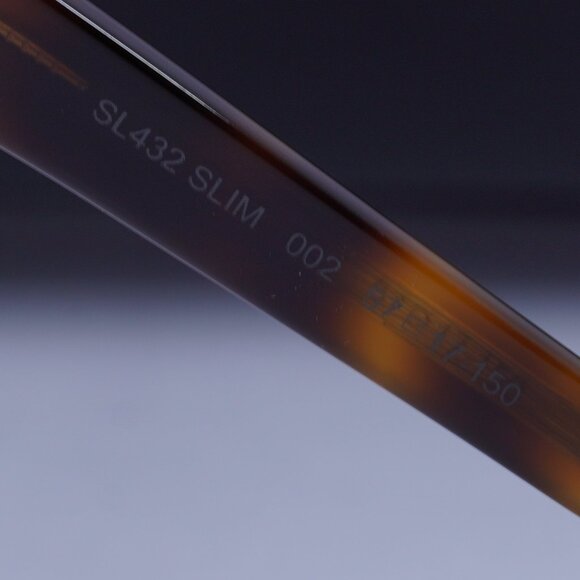 Saint Laurent SL432 SLIM 002 Aviator Sunglasses - Havana/Green - Picture 6 of 10